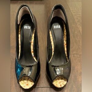 Elegant Black Peep-Toe Heels